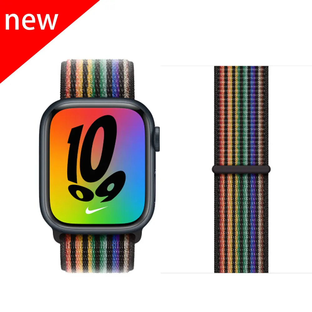 Ремешок нейлоновый для Apple Watch 7 band браслет смарт-часов iWatch Series 5 4 SE 6 44 мм 40 45 41 42 38 |