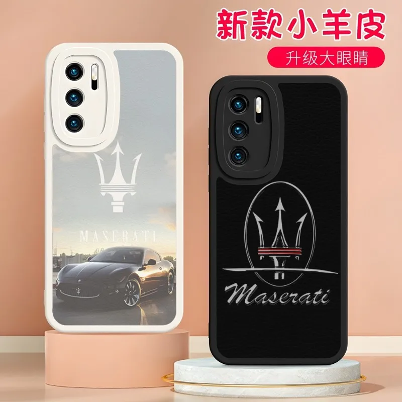 

Maserati Sports Car Phone Case FOR Oppo A52 A55 A57 A92 A93 A93S A96 REN O5 06 07 08 PRO SE Plus K10 FIND X3 X5 A97 Lambskin