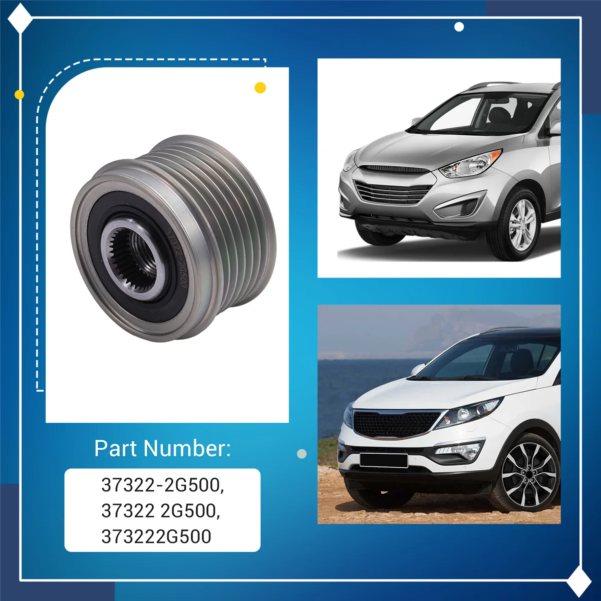 Автомобильный генератор сцепления 37322-2G500 373222G500 для Hyundai Santa Fe Kia Optima Sorento Sportage 2 0 л 4