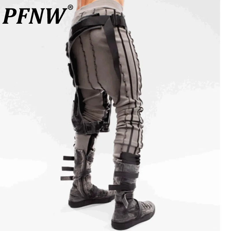

PFNW Pioneer Waste Soi Niche Design Style Men's Spring Autumn New Tide Washing Slim Casual Underpants Sports Trousers 12Z4154