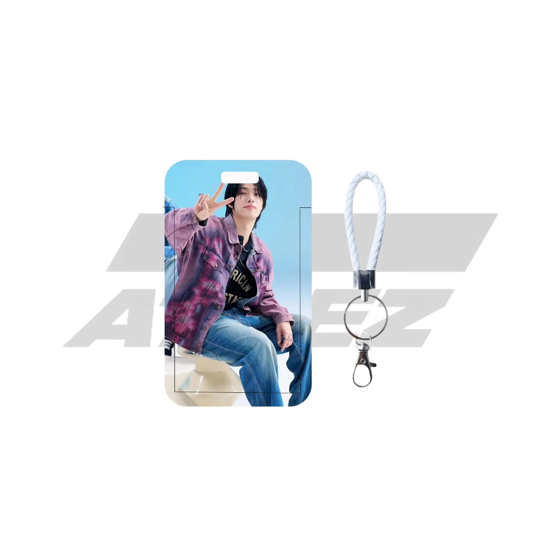 Фото Держатель для фотокарточек ATEEZ HD с веревкой, брелок для ключей, для фотографий Хонджуна, Йёсанга, Юнхо, Минги, Сан, защитный чехол для ID-карт и косплея №1