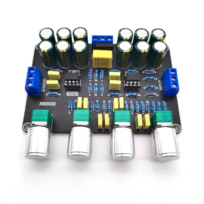 Двойная плата предварительного усилителя Dual NE5532 Stereo Preamplifier Board Audio HiFi Amprifier Tone Equalizer Preamp Treble Bass Control Pre Amplifier
