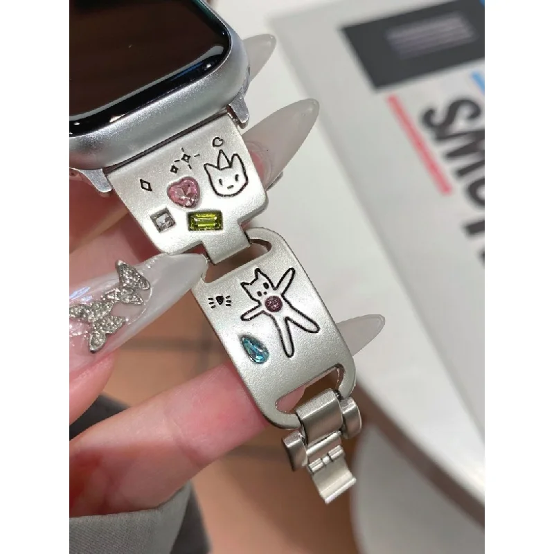 Милый браслет CatinsJewel в виде щенка InlayiwatchWatch страпаплеталь подходит для Apple
