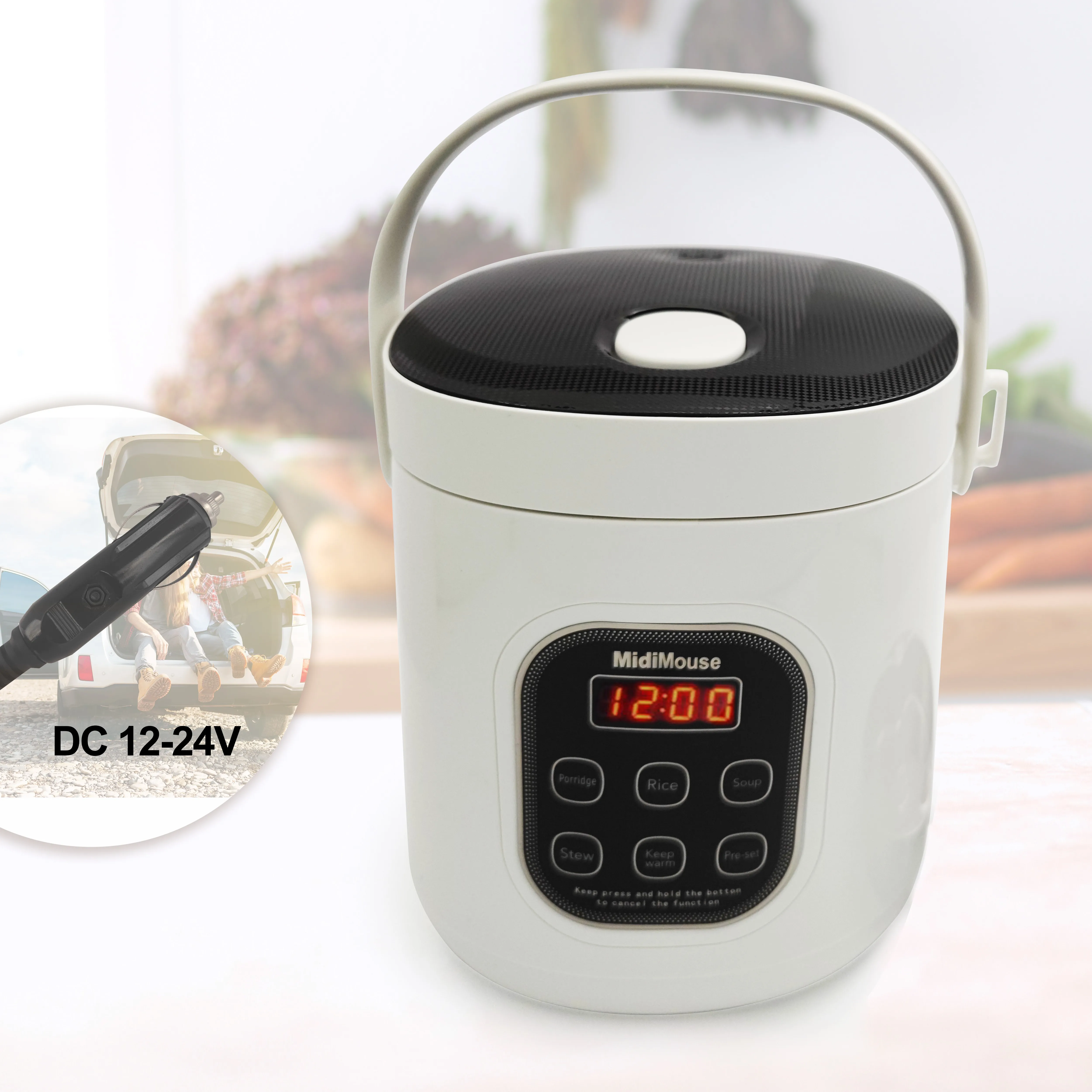 Electric Rice Cooker Used in Car or Truck Single/Double Layer Machine Multi Non-stick Kitchen Cooking Household Appliance enlarge