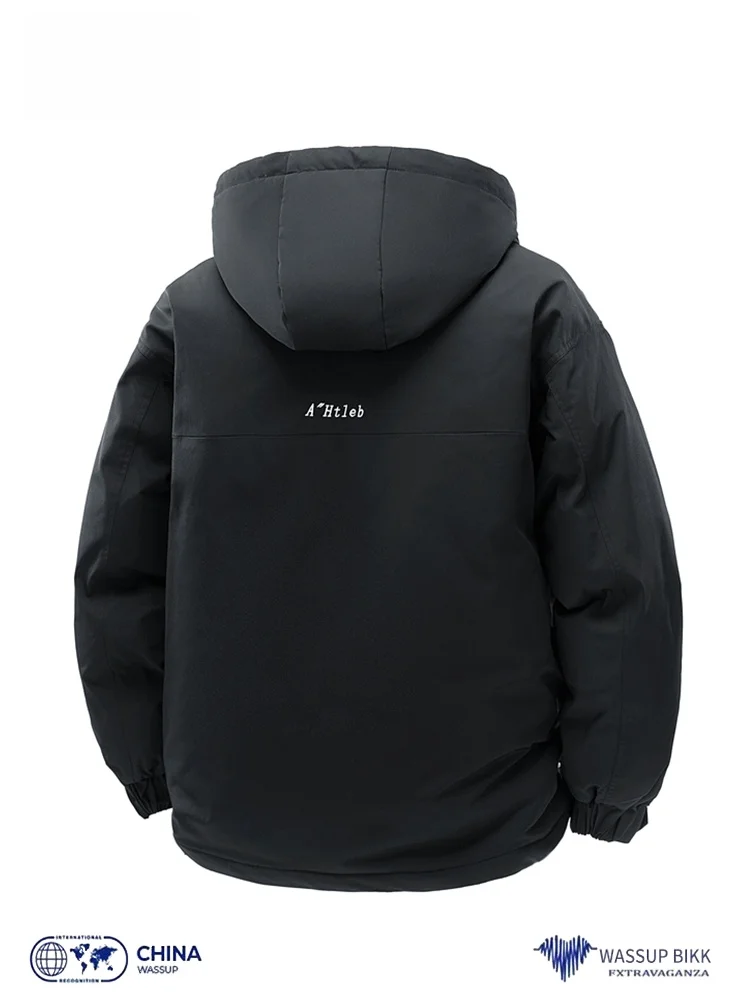 Wassup Bikk Hood Cargo Пуховик Мужская зимняя новая модная брендовая утолщенная теплая