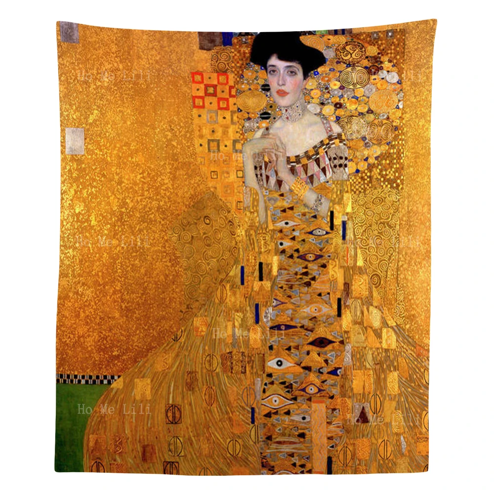 

Beauty Portrait Woman In Gold Classic Style Reproduction Wall Hanging Tapestry By Ho Me Lili For Bedroom Decor