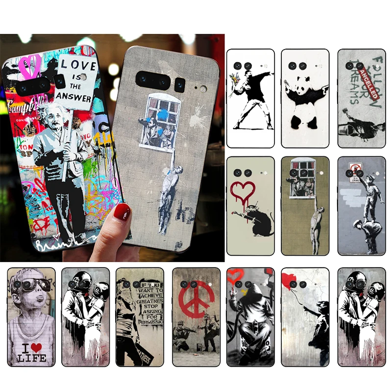 

Phone Case for Google Pixel 7 Pro 7 6A 6 Pro 5A 4A 3A Pixel 4 XL Pixel 5 6 4 3 XL 3A XL 2 XL Street Art Banksy Graffiti Case