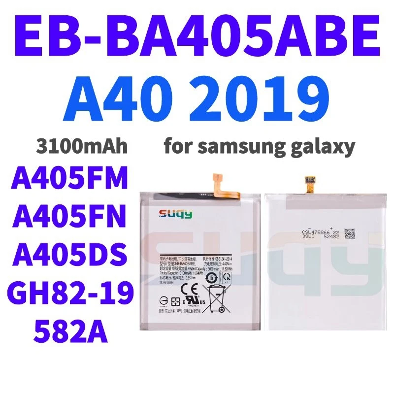 

suqy for Samsung A40 a405f Battery Original Replacement Battery for Samsung Galaxy A40 3100mAh Bateria for Samsung A40 Batterie