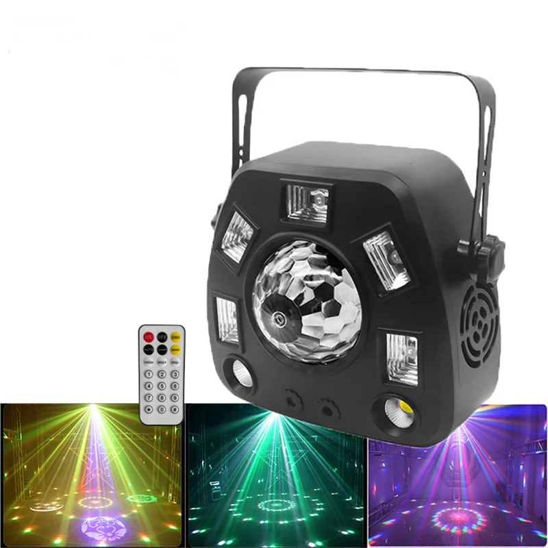DJ Laser Projector UV Magic Ball Strobe RG Laser 4in1 Effects Light DMX Remote Control Stage Lighting for Disco Musci Party