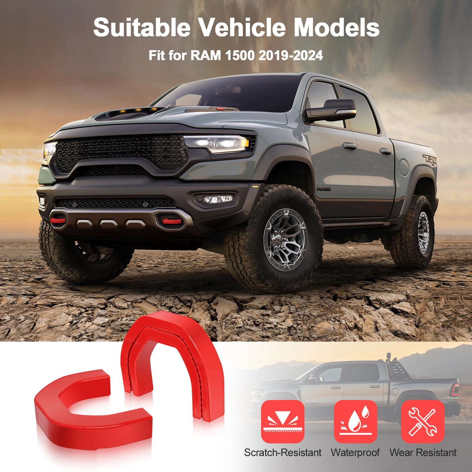 Фото Чехлы фаркопа для Dodge RAM 1500 (2019-2024), утолщенная модернизация, аксессуары для крышки фаркопа №2