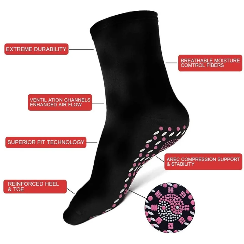 6Pair Self-heating Magnetic Sock Women Comfortable Winter Warm Sock Men Magnetic Therapy Massage Outdoor Sport Skiing Hiking Sox
