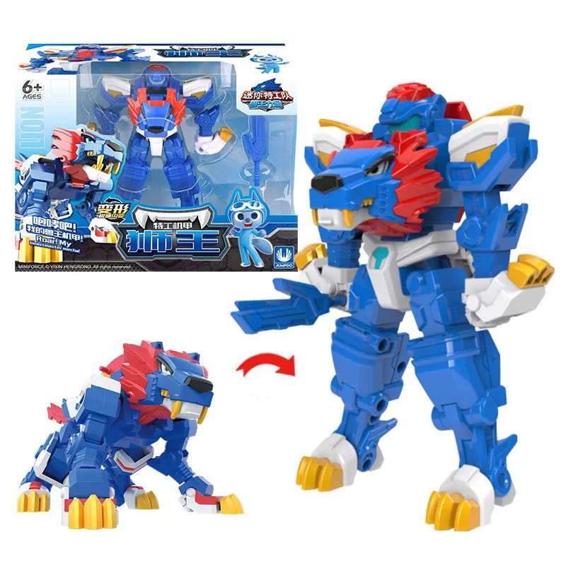 

New Wild Power Mini Force Transformation Robot to Lion/Elephant Toys Action Figures Mini Force X Deformation Dinosaur Toy