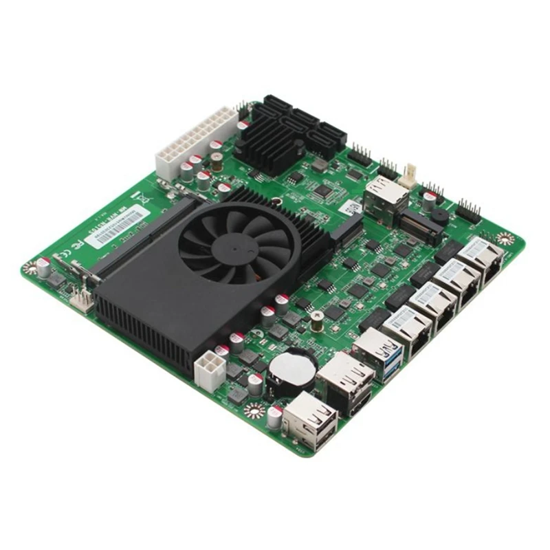Материнская плата N5105 ITX NAS DIY 4 ядра потока Низкое энергопотребление 4X2.5Gbe 2Xm.2 Слот