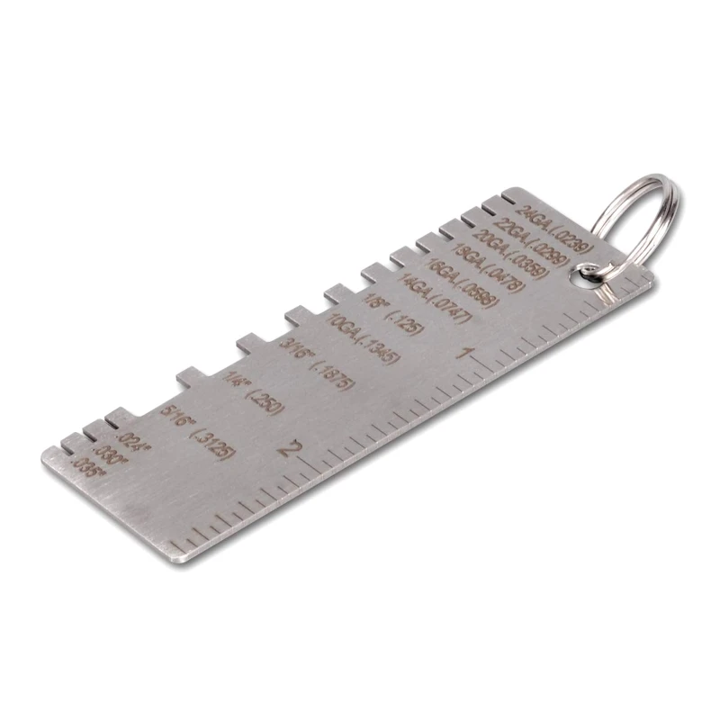 

Stainless Steel Mini Portable Metal Sheet Thickness Gauge Material Wire Thickness Gage Measuring Ruler Easy Operation
