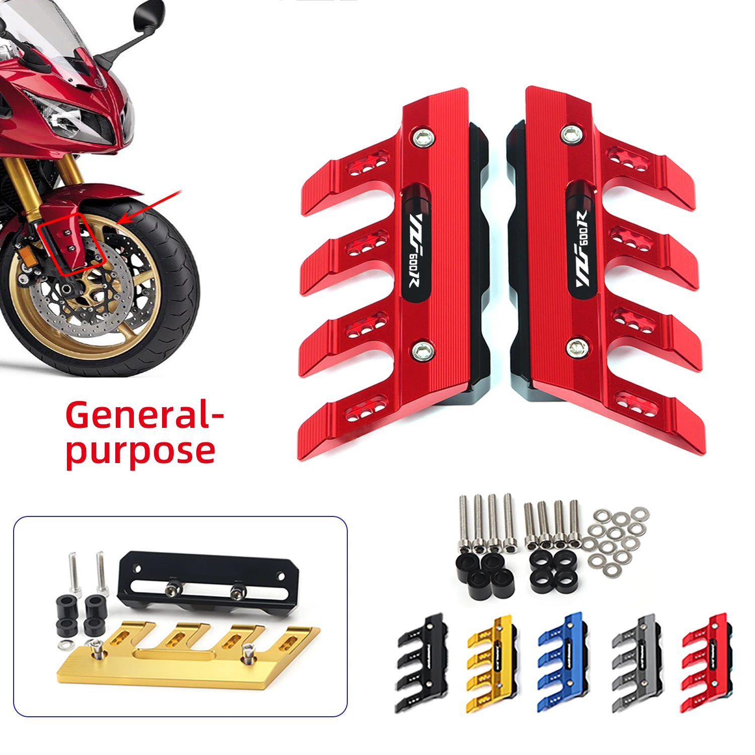 

Motorcycle Front Fender Side Protection Guard Mudguard Sliders For YAMAHA YZF600R YZF-600R Accessories universal