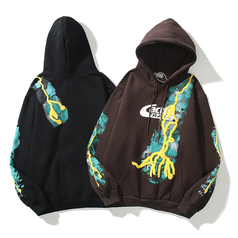 

Printing Foaming Black Coffee Travis Scott Trails Hoodies For Men Women Quality Fleece Cactus Jack Sweatshirts Pullovers