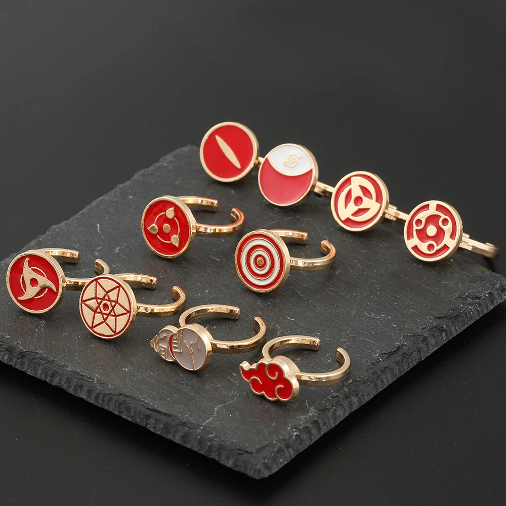 Японское аниме, оригинальное металлическое кольцо с логотипом Шаринган, тенсиганг, ринотриган, Лунган, для фанатов косплея, коллекционная игрушка в подарок