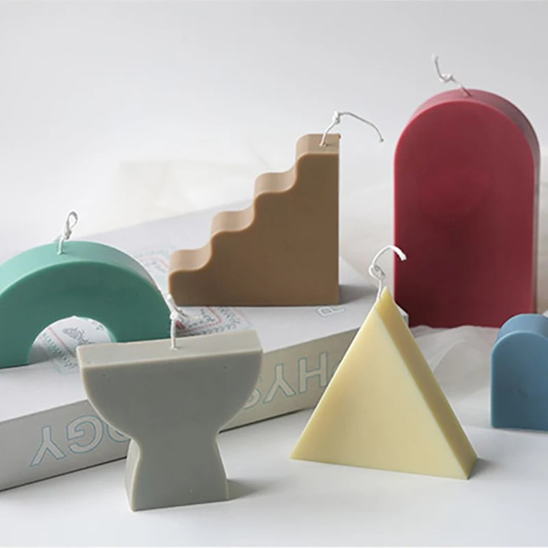 Плоская веерообразная форма для свечей силиконовая 3D лестницы радуги двери