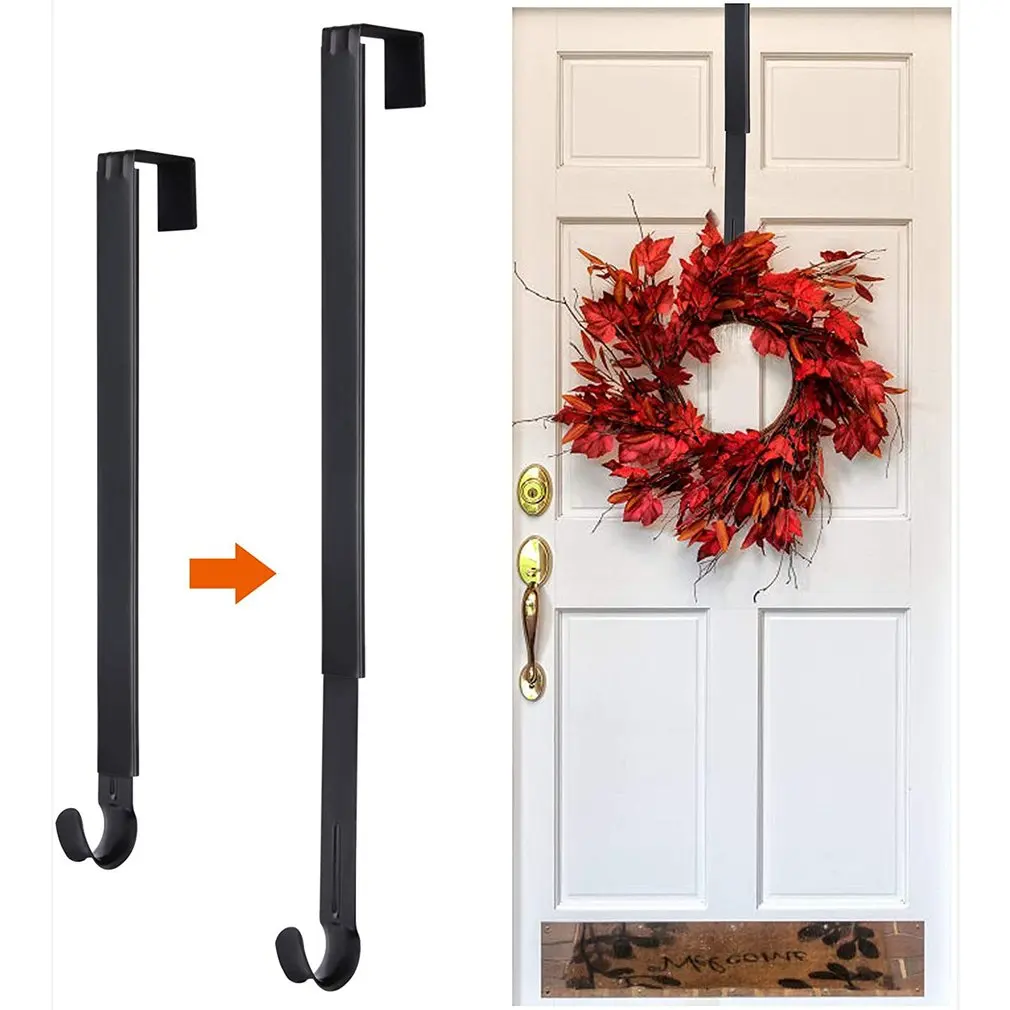 

Wreath Door Hanger Adjustable Metal Hook Home Kitchen Wall Garland Holder Storage Rack Organizer Christmas Party Decoration