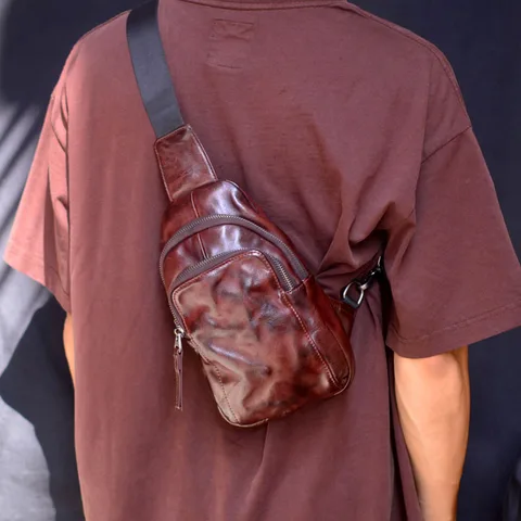 Нагрудная сумка AETOO для мужчин и женщин, повседневная Сумочка через плечо из воловьей кожи в стиле ретро, Европейский и американский стиль