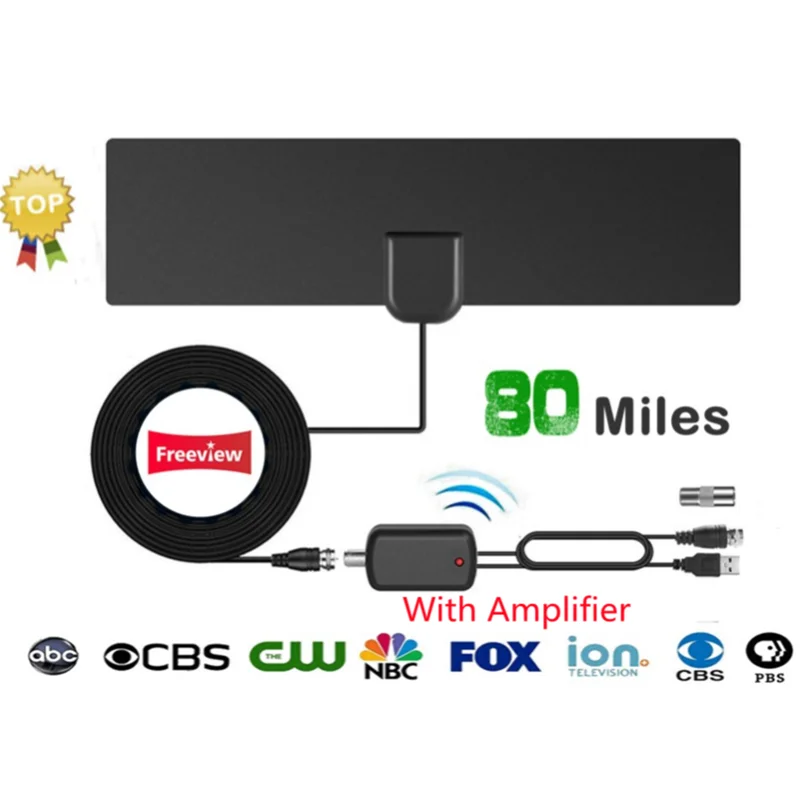 

HDTV Digital Indoor Signal Receiver 28dBi DVB-T TV dab Antenna With Amplifier 80 miles CMMB Televison Receivers Freeview