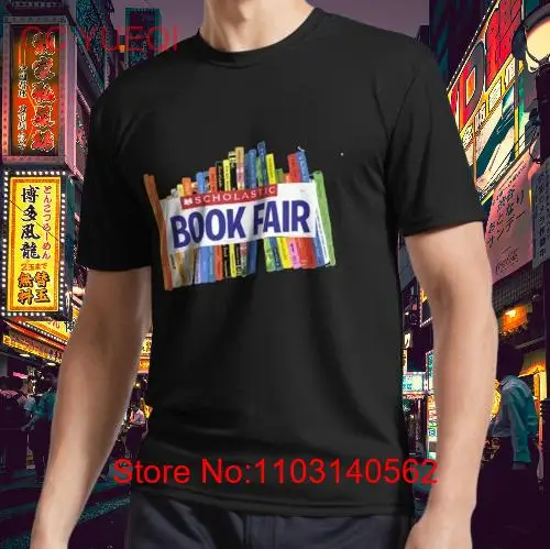 Футболка с забавным логотипом школьной книги ярмарки Мужская футболка