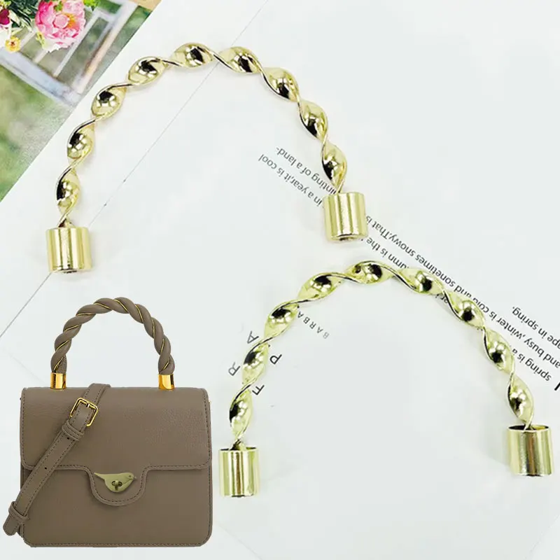 

1 Set 9.5cmTote Bag Braided Metal Handle Floral Turn Lock Bag Purse Gusset Clasps