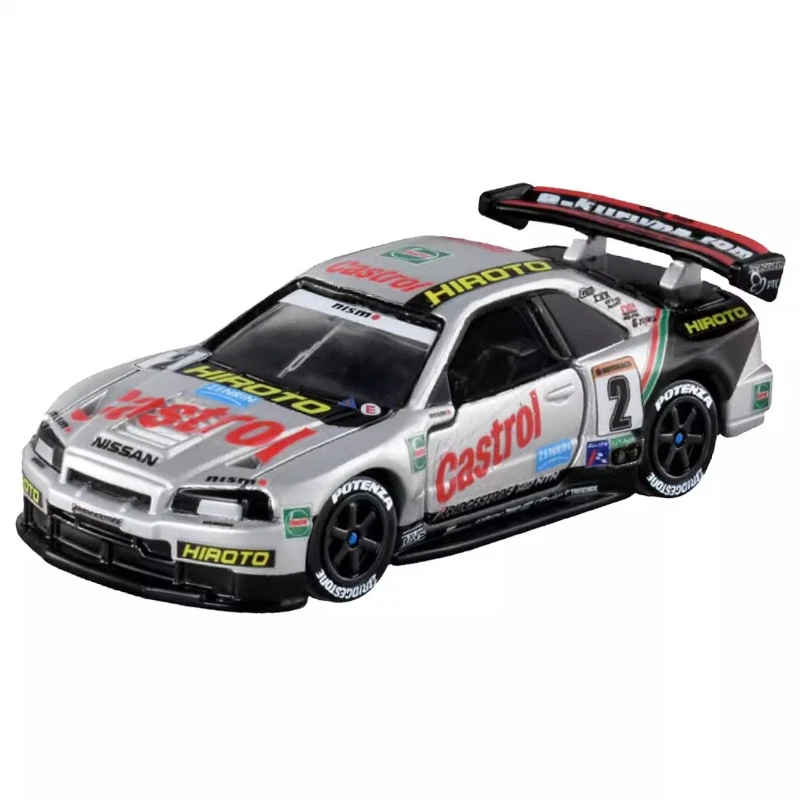 Фото Оригинальный автомобиль Takara TOMY Tomica Premium Nissan GTR R34 Castrol Hiroto, литая под давлением модель автомобиля из сплава, игрушки для мальчиков, подарок на день рождения №4