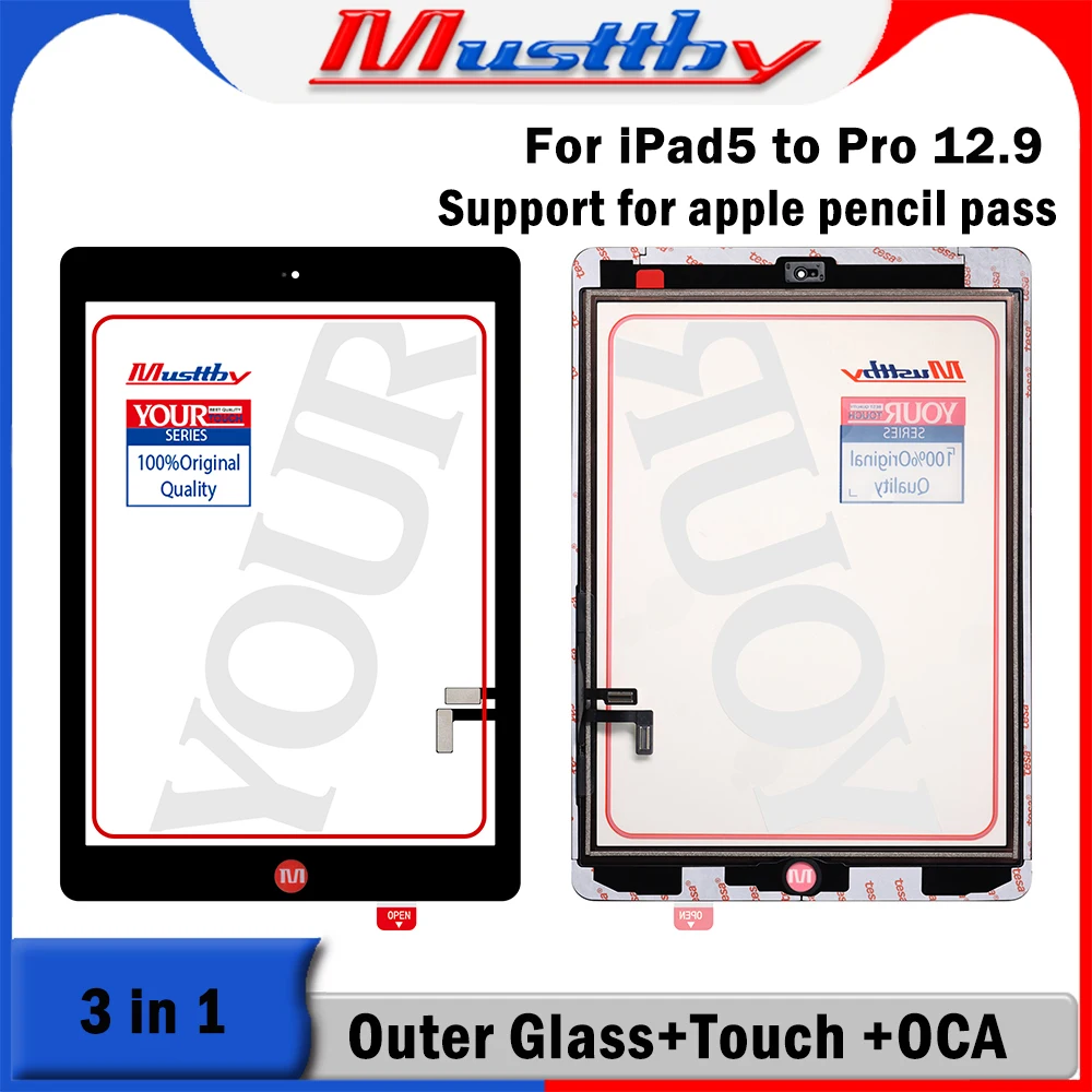 

Musttby 2pc ORI For iPad 9 9th Gen 2021 A2603 A2604 10.2 LCD Outer Touch Screen Digitizer Front Glass Display Touch Panel Replac