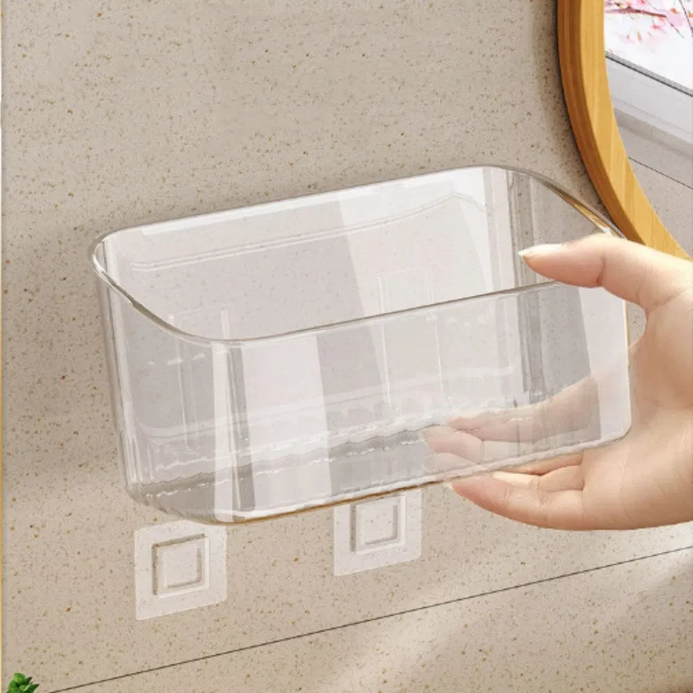Прозрачный настенный органайзер для ванной комнаты Кухонный Контейнер хранения