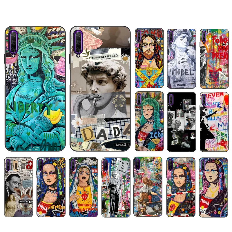 

Pop Street Graffiti Art Mona Lisa David Phone Case For Huawei P50 Pro P30 P40 Lite P40Pro P20 lite P10 Plus Mate 20 Pro Mate20 X