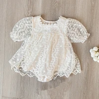 baby lace embroidery princess toddler romper summer newborn girls clothes cotton infant outfits 0 2y