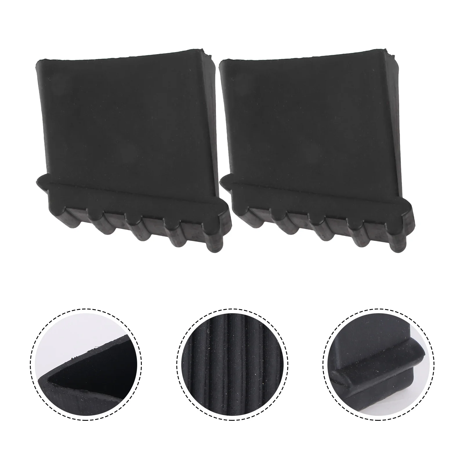 

2 Pcs Black Chair Cushions Ladder Feet Protective Covers Plastic Bed Household Pads Stools Non- Furniture Foot