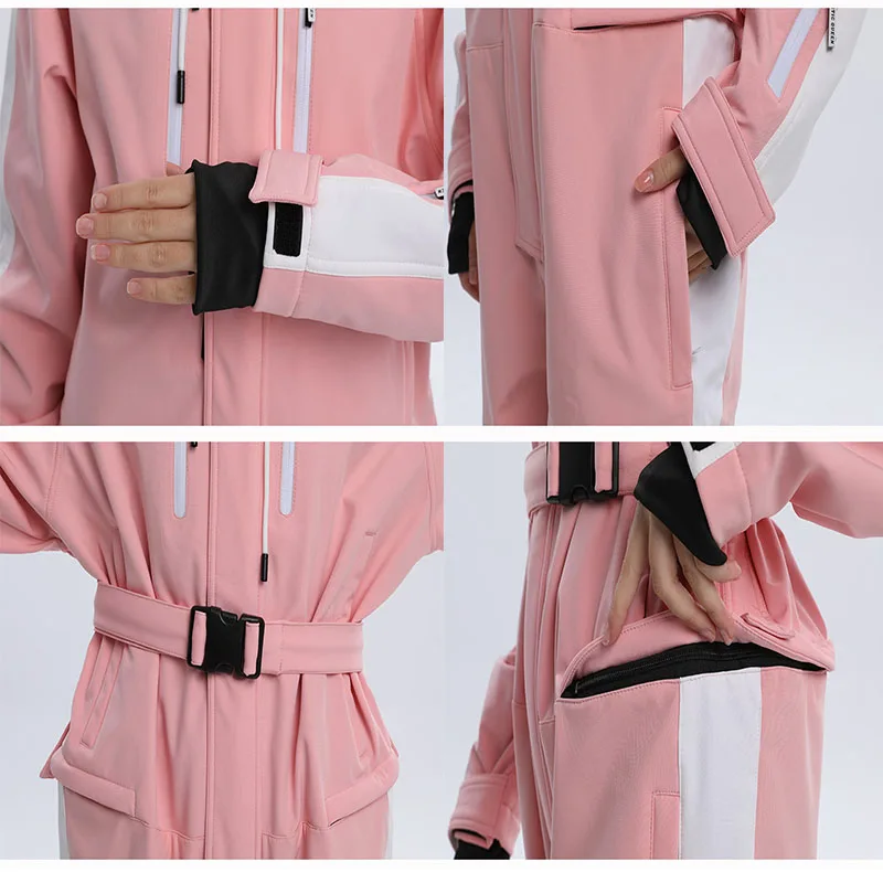 Лыжный комбинезон для мужчин и женщин цельный лыжный костюм зимний уличный