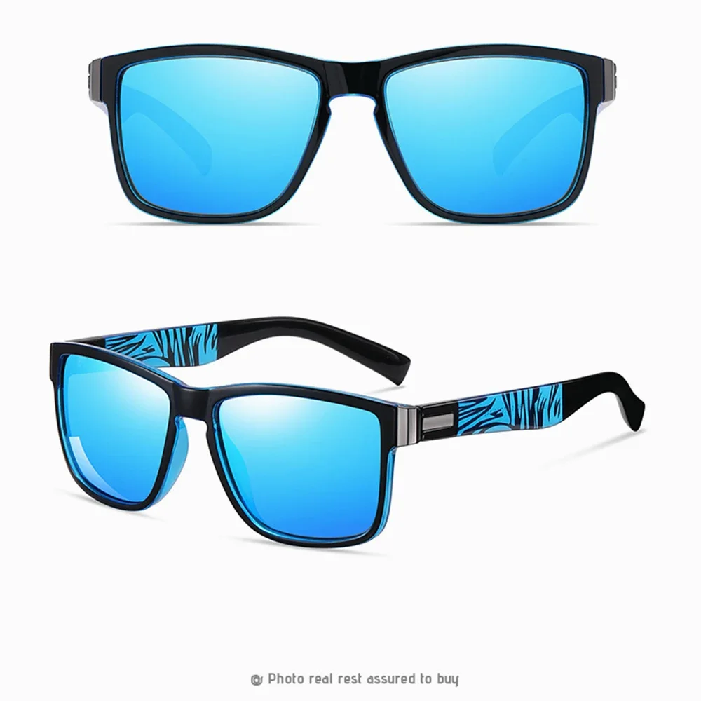 Модные спортивные квадратные поляризационные зеркальные солнцезащитные очки TR90