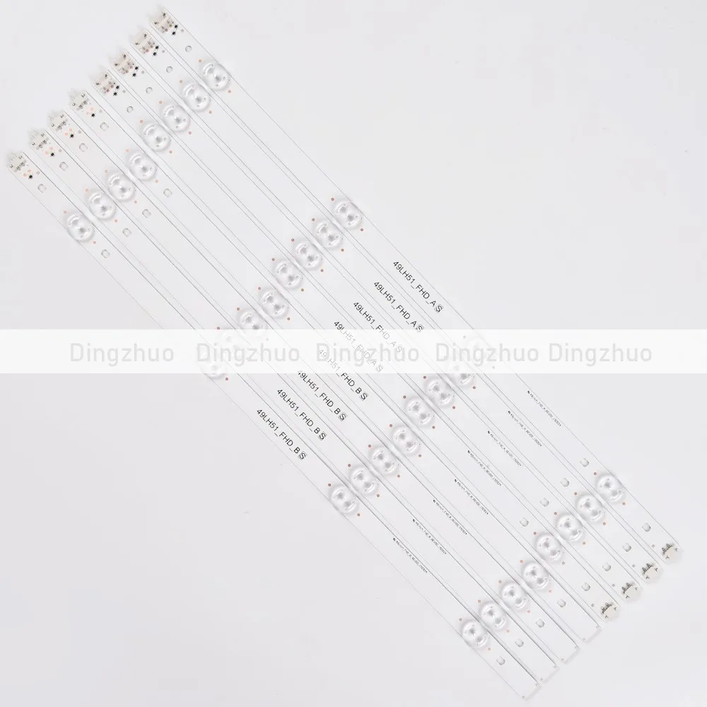 LED Backlight Strip 8pcs TV Bar Kits for LG 49LH51_FHD A/49LH51_FHD B AGF79105801 AGF79045601 for 49LJ5100 49UH6100 NC490DUE