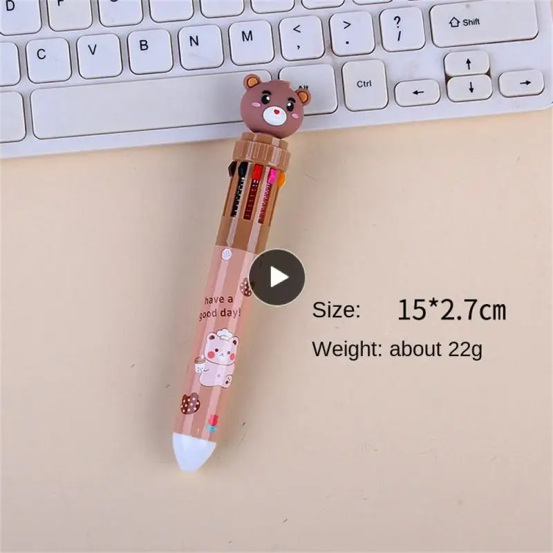 

Press Head Cute Mini Pens Animal Ballpen Cartoon Bear Smooth Writing 0.022g Press Pens Write Stationery Quick-drying Pen Water