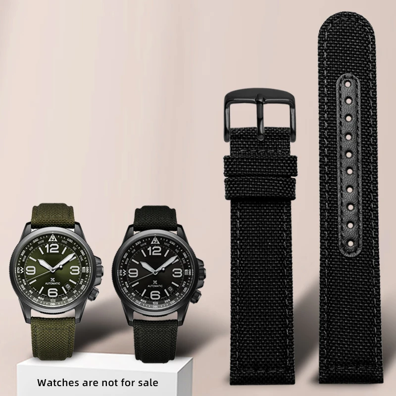 

Outdoor Sports Nylon Watchband For SEIKO SRPC31J1 SSC295J1 Men's Watch Canvas strap 20mm 21mm 22mm black armygreen wristband