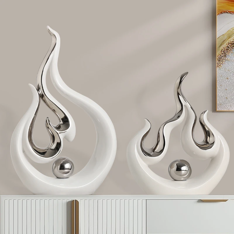 

Креативная огнеобразная Керамическая скульптура в европейском стиле, аксессуары для украшения гостиной, крыльца, спальни, украшение для дома