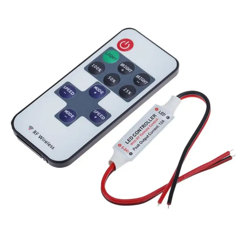 11-клавишный Дистанционный Светодиодный Диммер Для Ленты 12 В Постоянного Тока 5 Rf