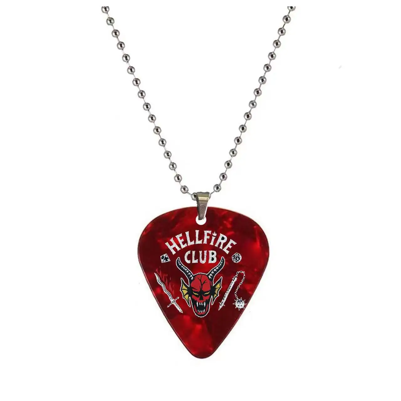 

Movie Strange Tales Surrounding Hellfire Club Eddie Munson Guitar Pick Necklace Acrylic Pendant Jewelry fan gift