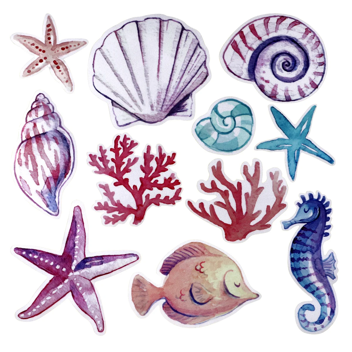 

TOPBATHY Sea World Wall Paste Sea Horse Star Shell Mural Sticker for Bedroom Living Room
