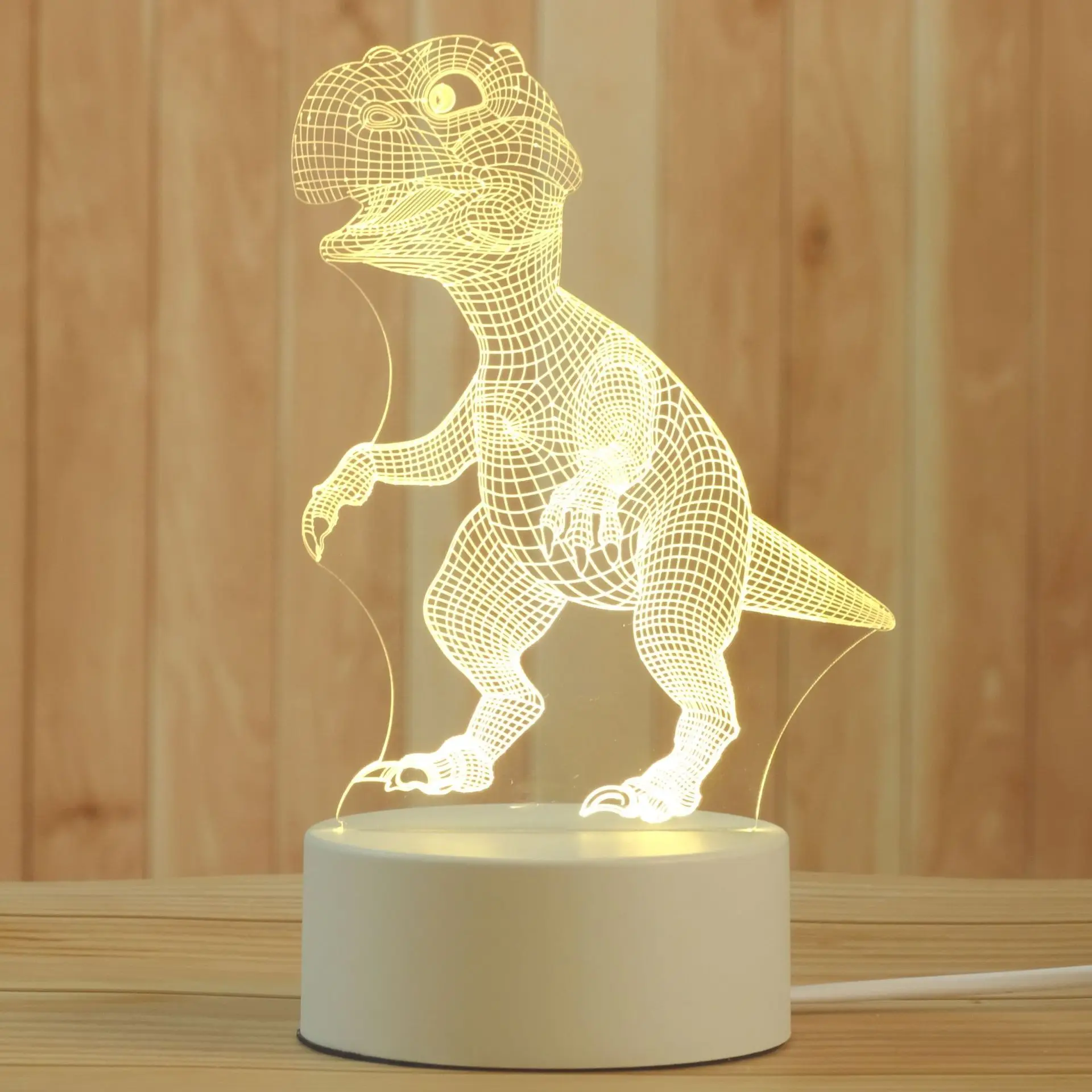16 цветов 3D ночник на заказ мультяшный динозавр декор для спальни USB светодиод 3D иллюзия настольный ночник для детей Рождественский подарок (art.: 3920d35935145) - 3920d35935145