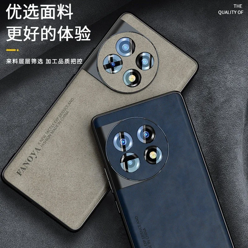 For Oneplus 13 12R Skinsheep Leather Armor Case for One Plus Nord 4 5G Camera Protection Matte Silicone ShockProof Cover