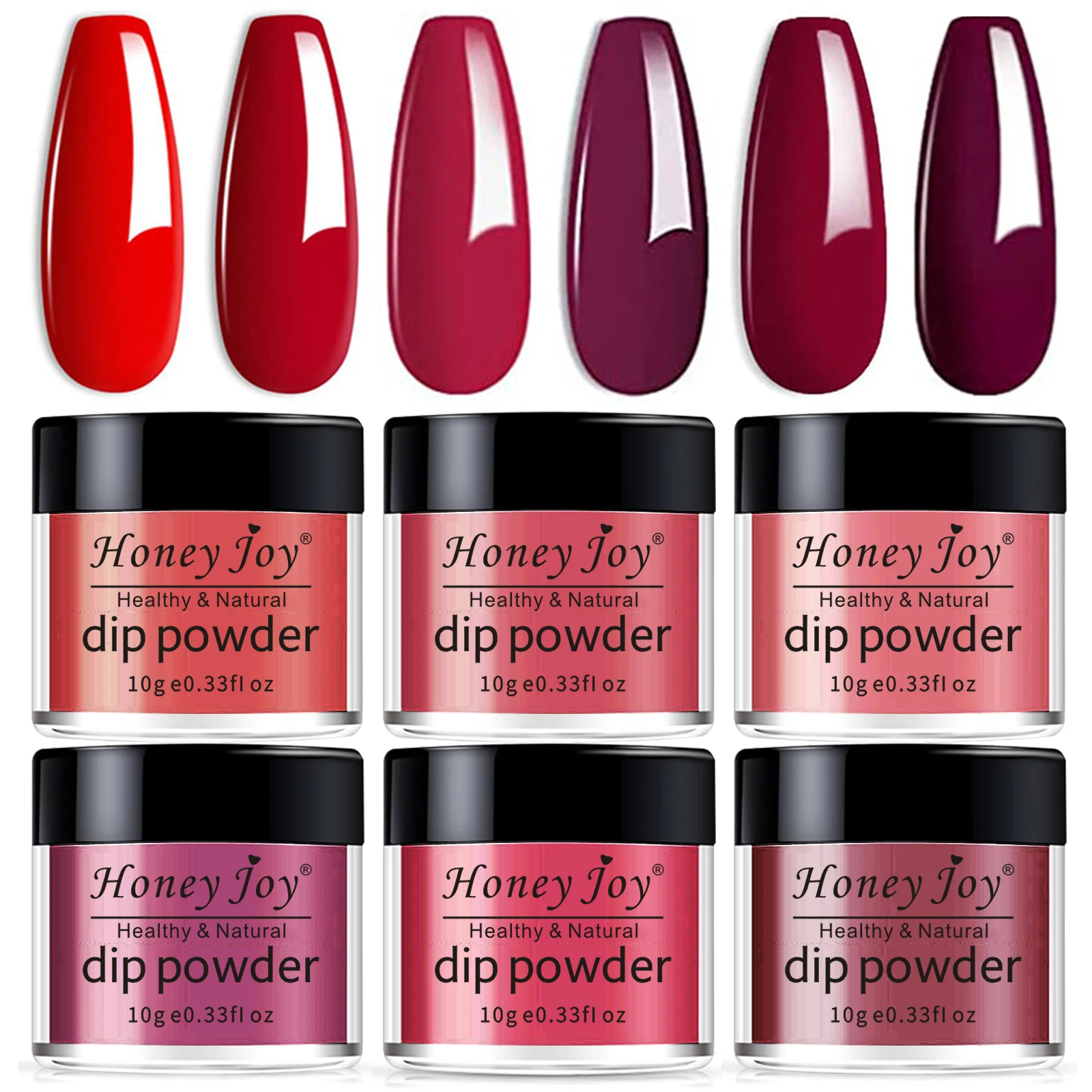 Прекрасный 6 коробок/набор очень тонкий алый малиновый красный набор Dip Powder для