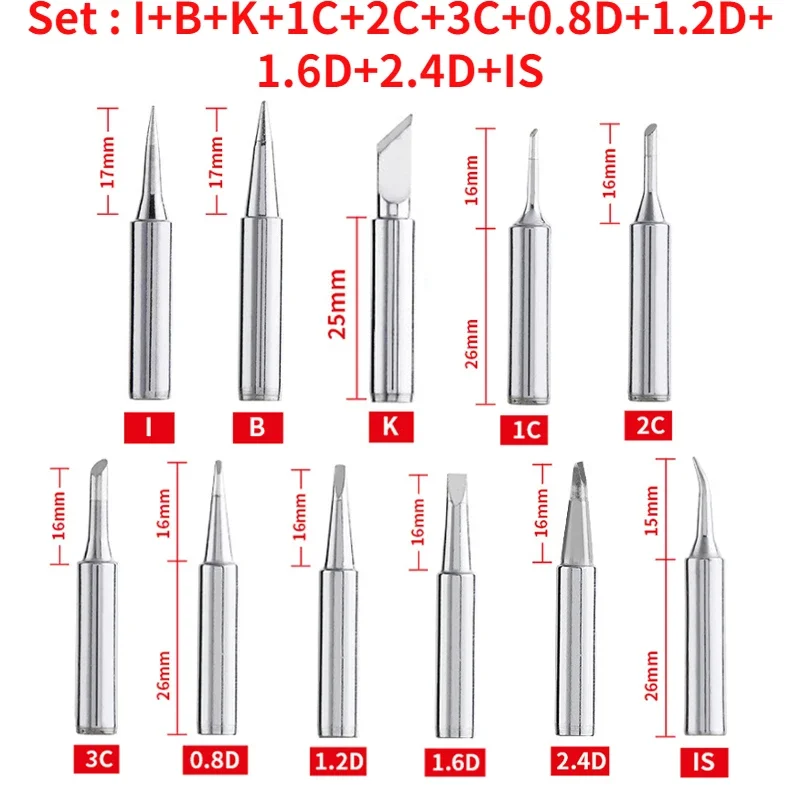 

5/12 шт. 900M-T наконечник паяльника бессвинцовый наконечник для паяльника набор сварочных головок внутри горячие неизолированные паяльные инструменты брендинговая железная головка