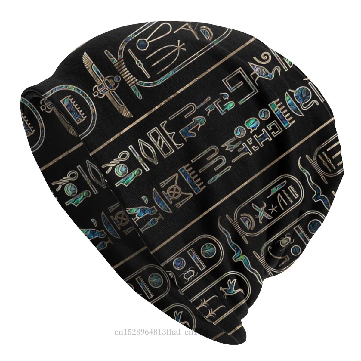 

Mythology Ancient Egypt Gods Atum Horus Osiris Skullies Beanies Caps Hieroglyphs Pattern Abalone Hat Bonnet Hats Street Ski Cap