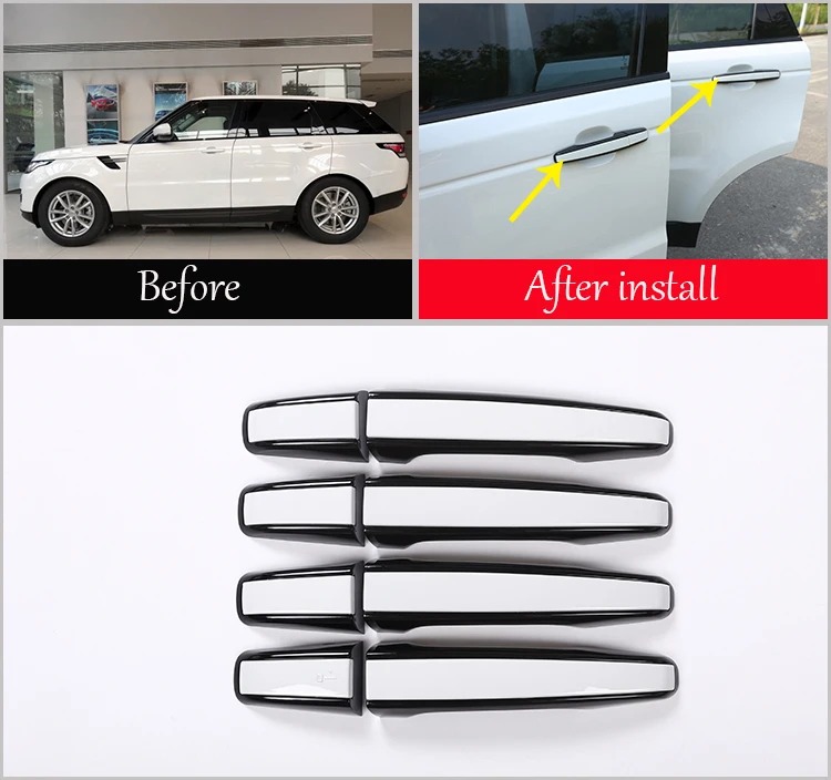 

8 шт., автомобильные дверные ручки для Land Rover Discovery Sport LR5 Range Rover Sport Evoque Vogue