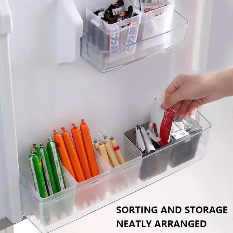 

Organiseurs De Rangement 2pcs Refrigerator Storage Box Sorting Kitchen Food Seasoning Makeup Organizer Accessories Plastic Home
