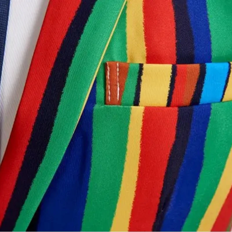 Мужской деловой костюм в английском стиле пальто красочную полоску модные